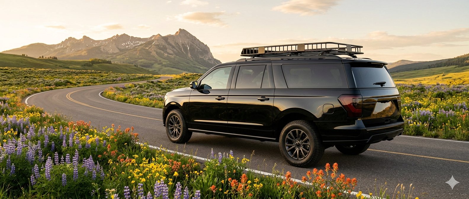 Private car service in summer mountain scenery near Crested Butte