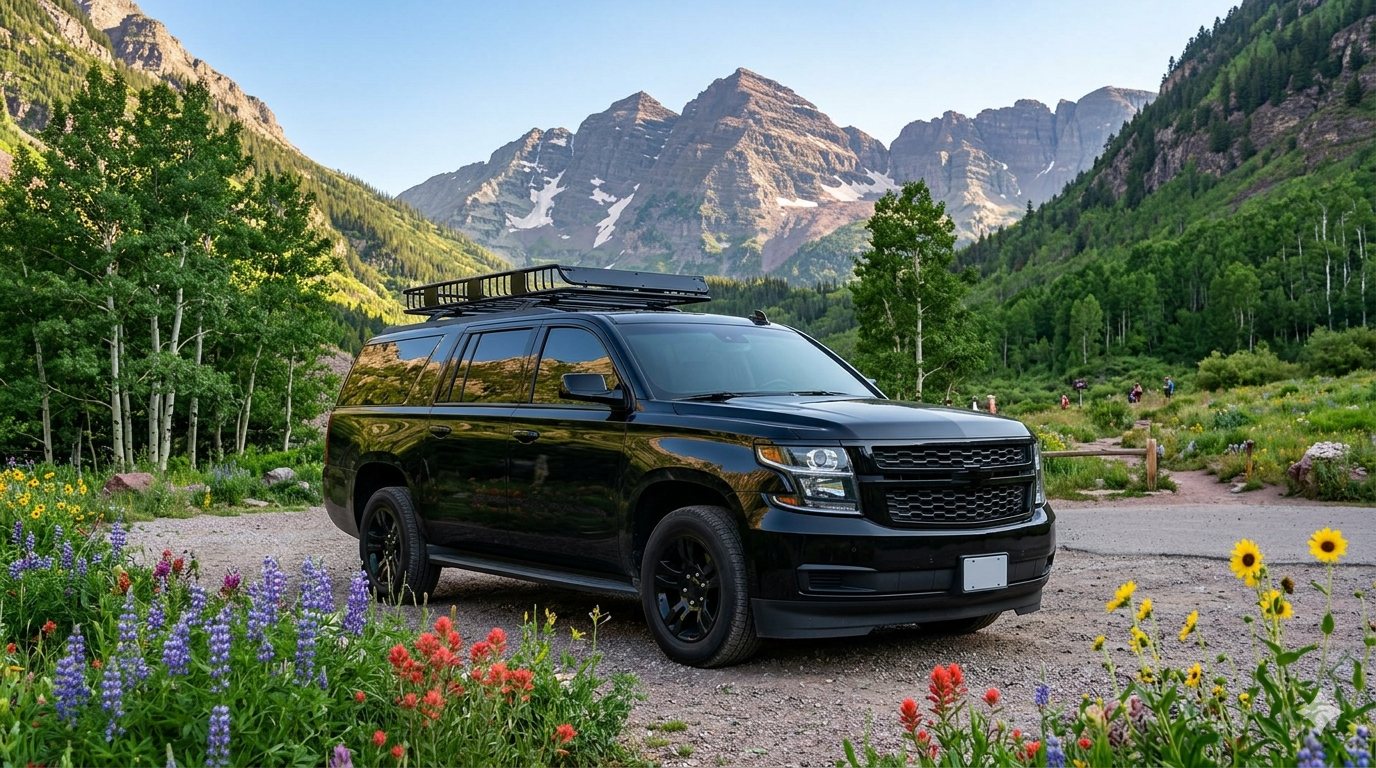 West Maroon private trailhead transportation vehicle near Crested Butte and Aspen